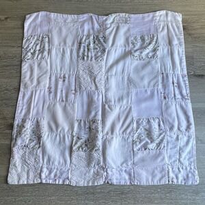 Bella Notte Pink Patchwork Pillowsham Quilted Squares Linen 25"x25" USA